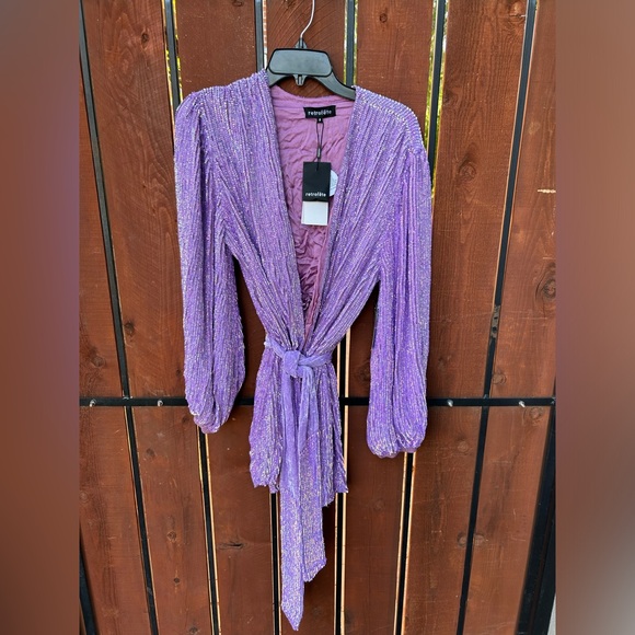 Retrofete GABRIELLE SEQUIN ROBE Iridescent Lavender Small NWT - Picture 2 of 11